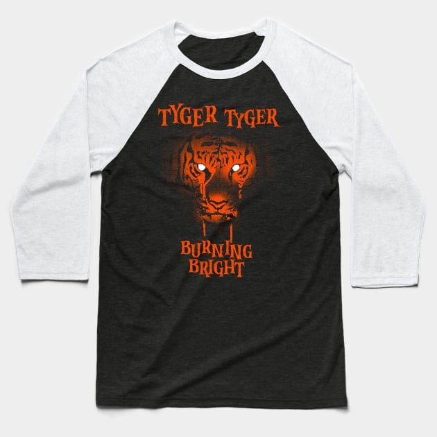 Tyger Tyger Burning Bright... Baseball T-Shirt by Krobilad